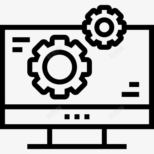 计算机启动和开发线性图标svg_新图网 https://ixintu.com 启动和开发 线性 计算机