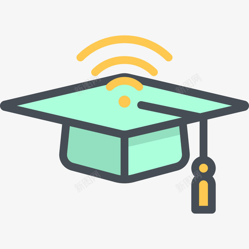 Mortarboardelearning11双色图标svg_新图网 https://ixintu.com Mortarboard elearning11 双色