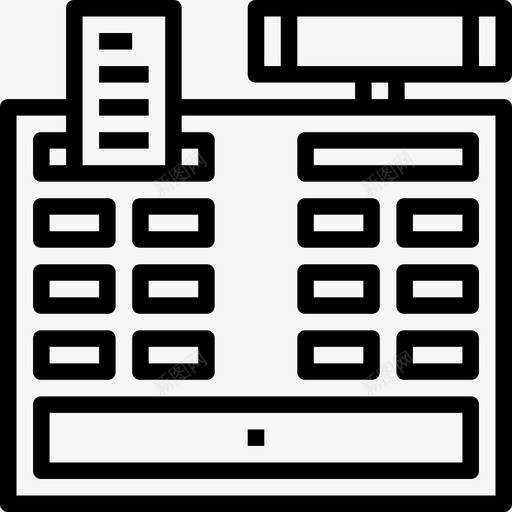 收银机购物100直线型图标svg_新图网 https://ixintu.com 收银机 直线型 购物100