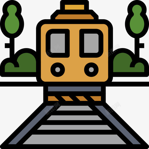 火车城市元素31线颜色图标svg_新图网 https://ixintu.com 城市元素31 火车 线颜色
