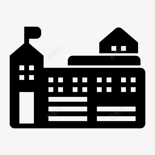 学校学院大楼图标svg_新图网 https://ixintu.com 大厅 大学 大楼 学校 学校教育填充 学院