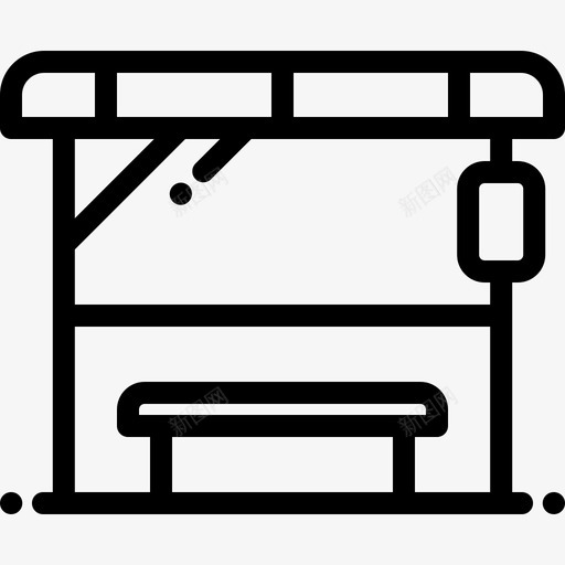 公共汽车站城市元素14直线图标svg_新图网 https://ixintu.com 公共汽车站 城市元素14 直线