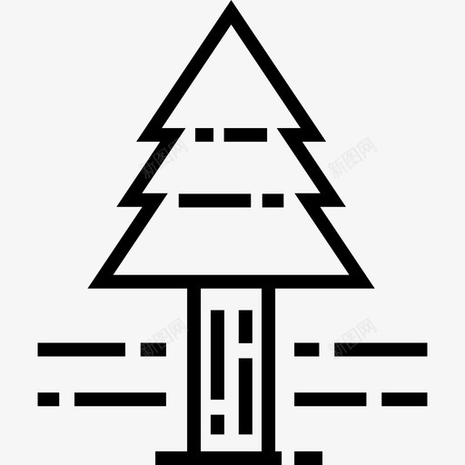 松树城市元素17线性图标svg_新图网 https://ixintu.com 城市元素17 松树 线性
