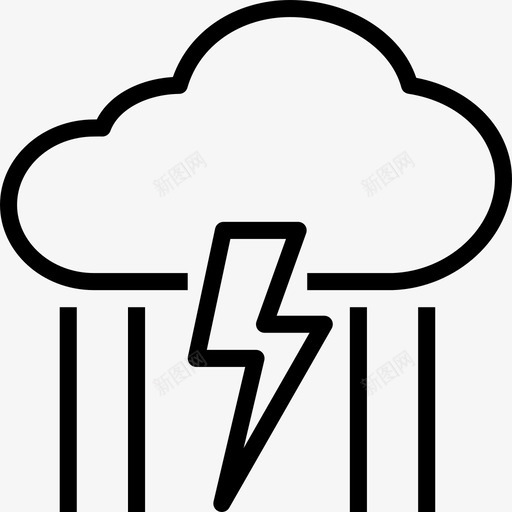 雷暴137号天气线性图标svg_新图网 https://ixintu.com 137号天气 线性 雷暴
