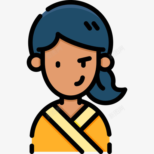 女孩22号阿凡达线性颜色图标svg_新图网 https://ixintu.com 22号阿凡达 女孩 线性颜色