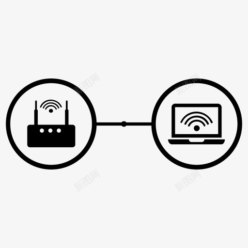 互联网连接信号传输图标svg_新图网 https://ixintu.com wifi 互联网连接 传输 信号 无线连接