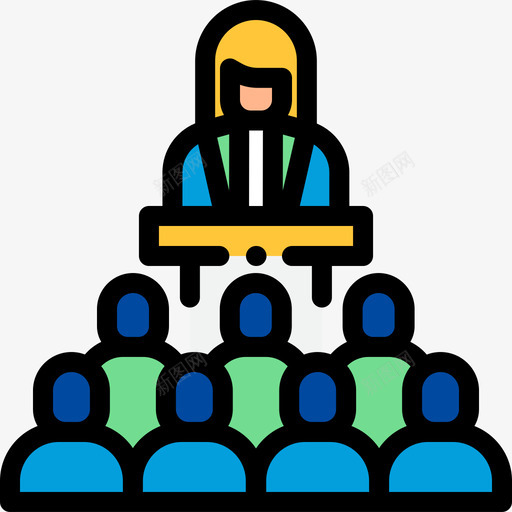 演讲学院8线性颜色图标svg_新图网 https://ixintu.com 学院8 演讲 线性颜色