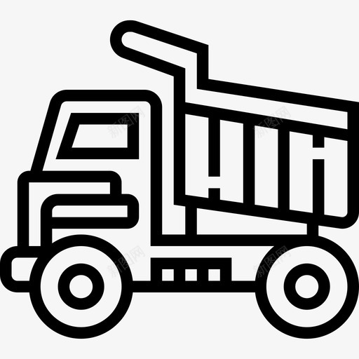 自卸汽车工程车辆2直线图标svg_新图网 https://ixintu.com 工程车辆2 直线 自卸汽车