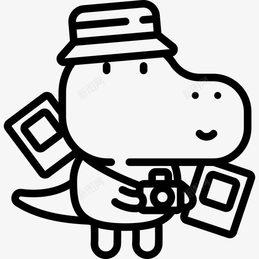 摄影师恐龙化身场景3线性图标svg_新图网 https://ixintu.com 恐龙化身场景3 摄影师 线性