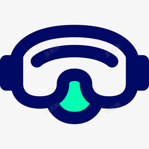 潜水面具假日9绿影图标svg_新图网 https://ixintu.com 假日9 潜水面具 绿影