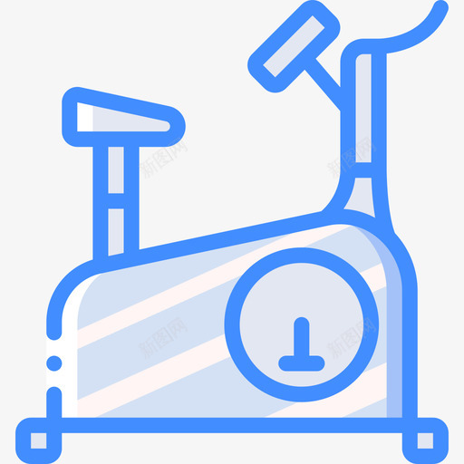 固定自行车健身器材14蓝色图标svg_新图网 https://ixintu.com 健身器材14 固定自行车 蓝色