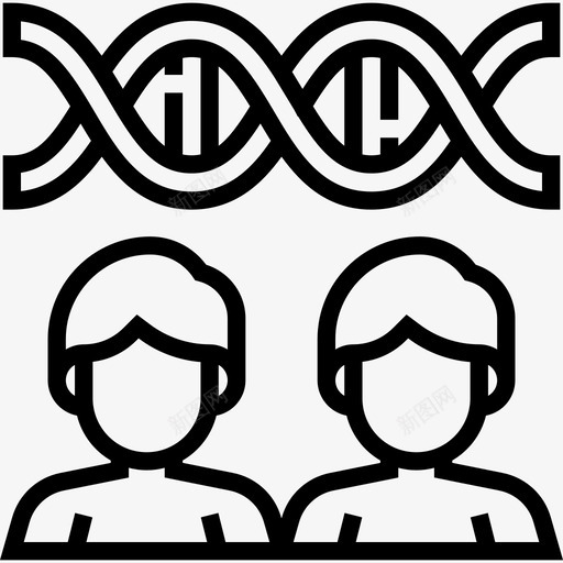 克隆生物化学5线性图标svg_新图网 https://ixintu.com 克隆 生物化学5 线性
