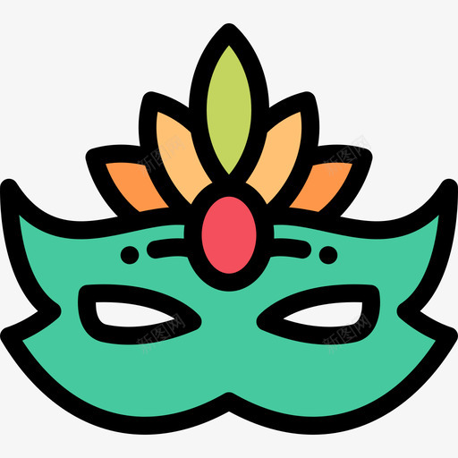 面具服装派对10线性颜色图标svg_新图网 https://ixintu.com 服装派对10 线性颜色 面具
