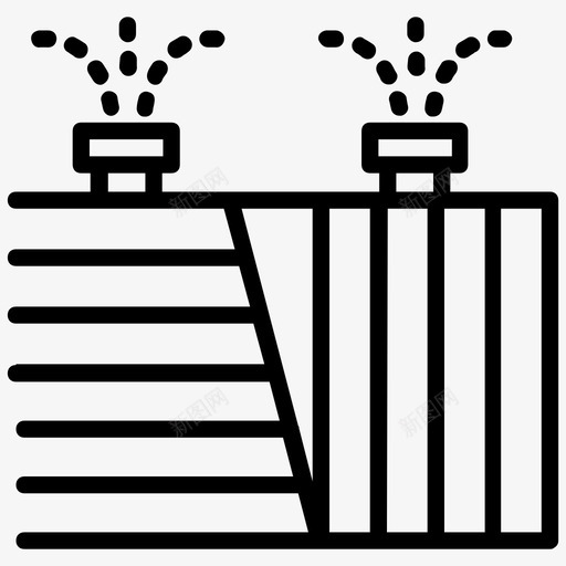 洒水器洒水喷头水灌溉图标svg_新图网 https://ixintu.com 弹出式洒水器 弹出式灌溉 水灌溉 洒水喷头 洒水器 自动草坪浇水图标