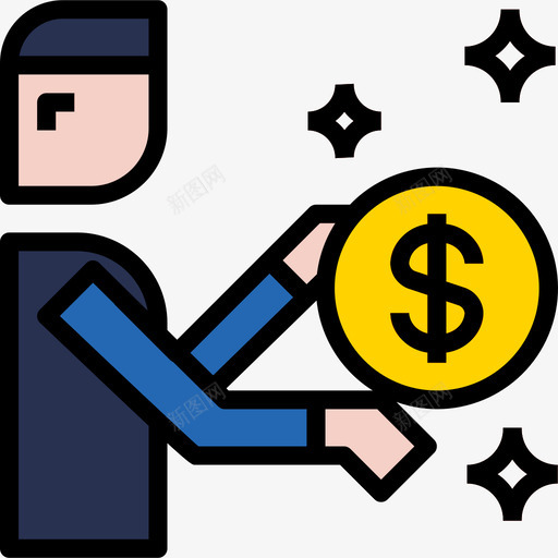 赚钱理财6线条颜色图标svg_新图网 https://ixintu.com 理财6 线条颜色 赚钱