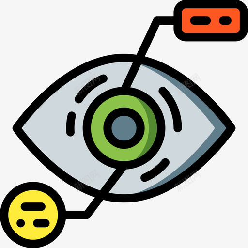 眼睛扫描未来科技线性颜色图标svg_新图网 https://ixintu.com 未来科技 眼睛扫描 线性颜色