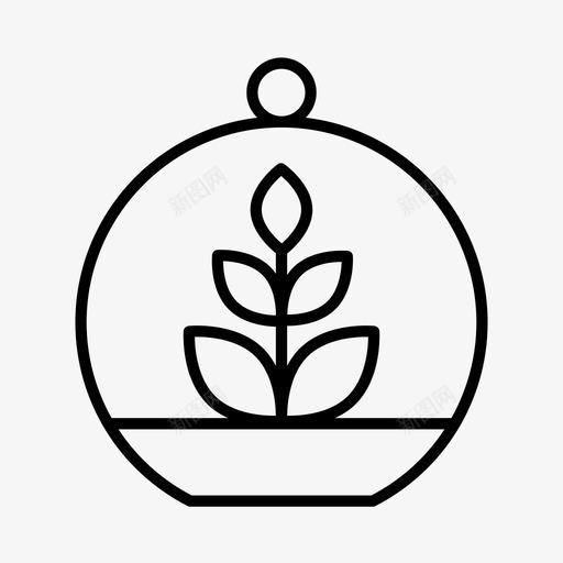玻璃容器绿色植物时髦图标svg_新图网 https://ixintu.com 时髦 植物 玻璃容器 盆栽植物 绿色植物