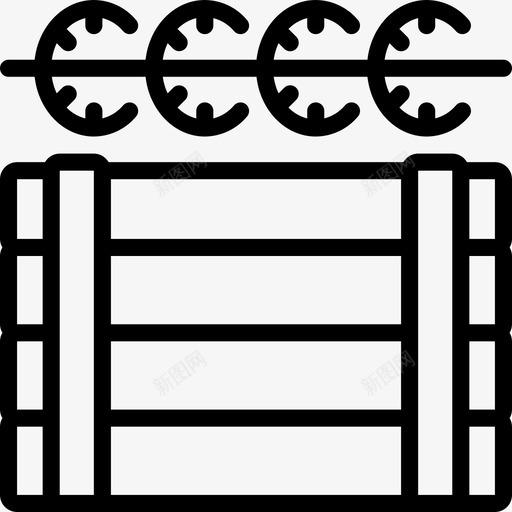 带刺铁丝网战争5直线图标svg_新图网 https://ixintu.com 带刺铁丝网 战争5 直线