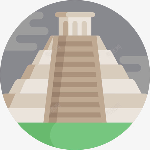 ChichenItza17号地标平坦图标svg_新图网 https://ixintu.com 17号地标 ChichenItza 平坦