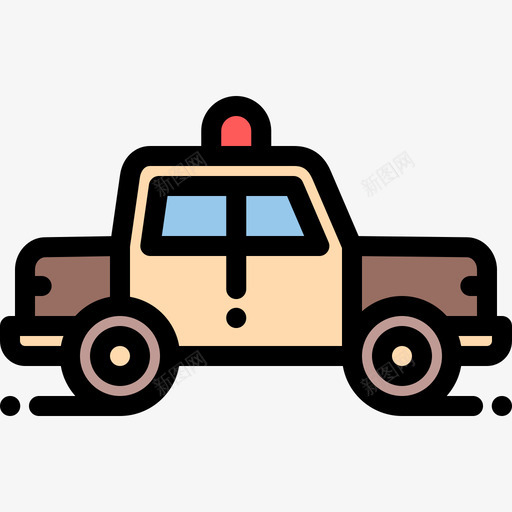 警车城市元素15线条颜色图标svg_新图网 https://ixintu.com 城市元素15 线条颜色 警车