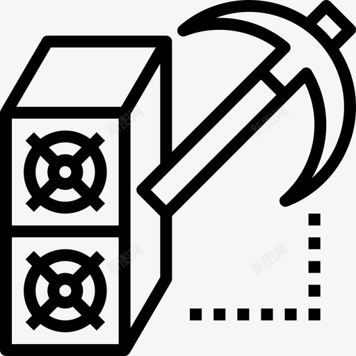 采矿加密货币4线性图标svg_新图网 https://ixintu.com 加密货币4 线性 采矿