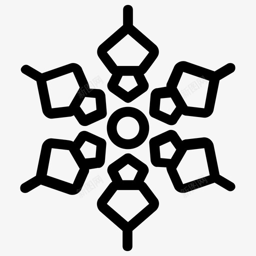 花雪花圣诞雪花几何雪花图标svg_新图网 https://ixintu.com 假日雪花 几何雪花 几何雪花图标 圣诞雪花 花雪花
