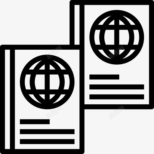 护照旅行130直系图标svg_新图网 https://ixintu.com 护照 旅行130 直系