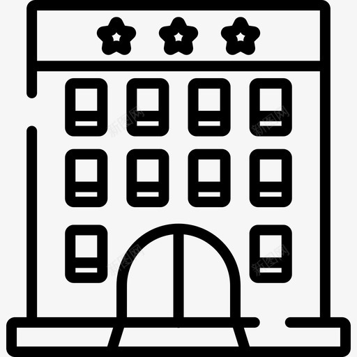 酒店市区7号线性图标svg_新图网 https://ixintu.com 市区7号 线性 酒店