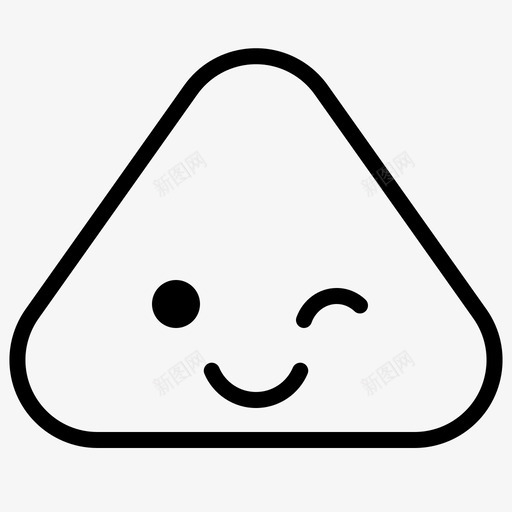 眨眼表情脸图标svg_新图网 https://ixintu.com 三角形 三角形轮廓表情 眨眼 脸 表情