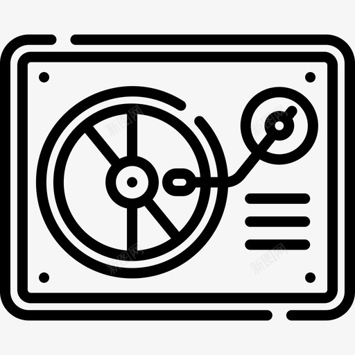 转盘音乐声音7线性图标svg_新图网 https://ixintu.com 线性 转盘 音乐声音7
