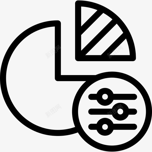 饼图分析4线性图标svg_新图网 https://ixintu.com 分析4 线性 饼图