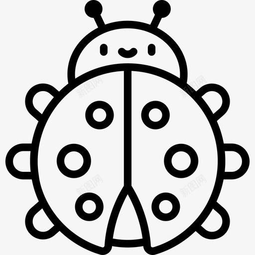 瓢虫园艺30线状图标svg_新图网 https://ixintu.com 园艺30 瓢虫 线状