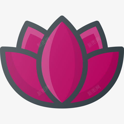 荷花文化群落线彩图标svg_新图网 https://ixintu.com 文化群落 线彩 荷花