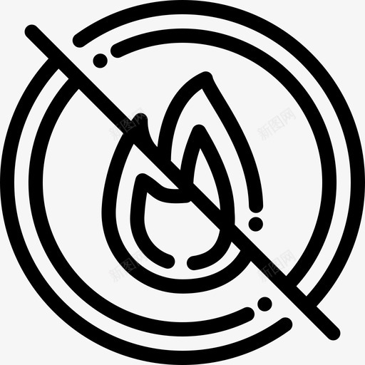 禁止开火禁止信号4线性图标svg_新图网 https://ixintu.com 禁止信号4 禁止开火 线性