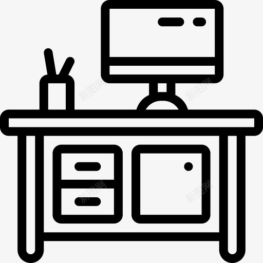 办公桌家具58直线型图标svg_新图网 https://ixintu.com 办公桌 家具58 直线型