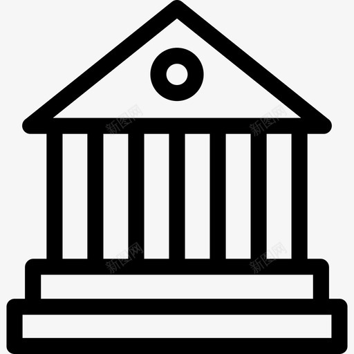 市政厅46号楼直线型图标svg_新图网 https://ixintu.com 46号楼 市政厅 直线型