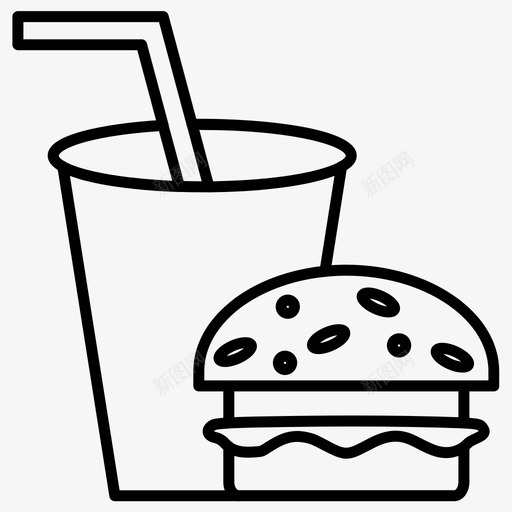 汉堡食物垃圾食品图标svg_新图网 https://ixintu.com 垃圾食品 汉堡 食物 餐食