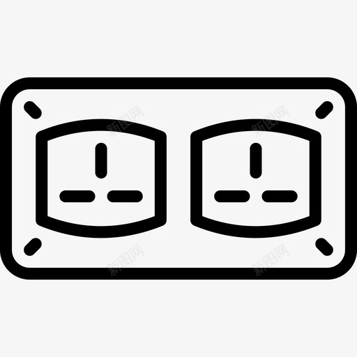 墙插座连接3线性图标svg_新图网 https://ixintu.com 墙插座 线性 连接3