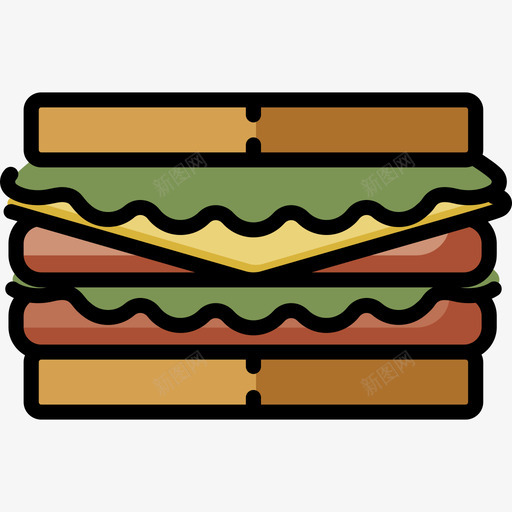 三明治食品甜点2线性颜色图标svg_新图网 https://ixintu.com 三明治 线性颜色 食品甜点2