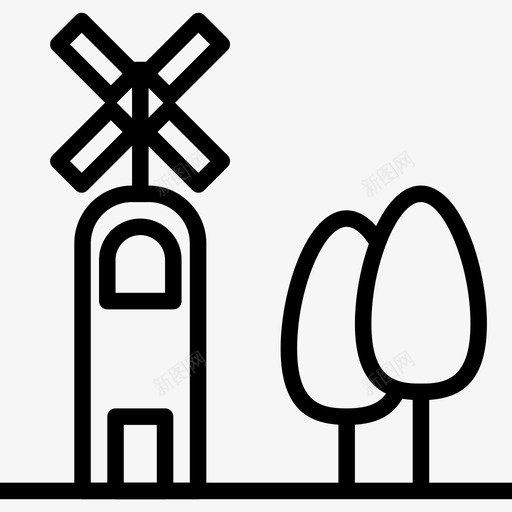 风车景观45线性图标svg_新图网 https://ixintu.com 景观45 线性 风车