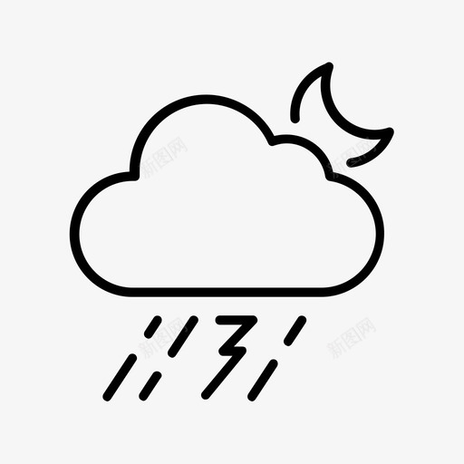 暴风雨云雨图标svg_新图网 https://ixintu.com 云 天气 暴风雨 雨 雷