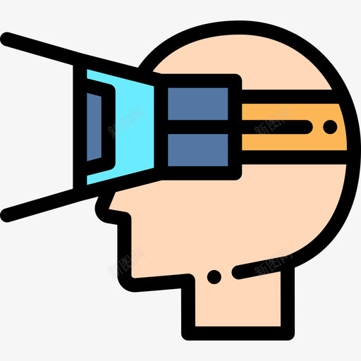Vr眼镜虚拟现实34线性彩色图标svg_新图网 https://ixintu.com Vr眼镜 线性彩色 虚拟现实34