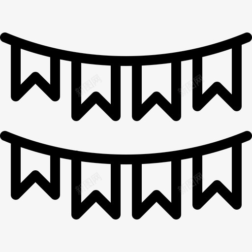 花环夏季派对19线性图标svg_新图网 https://ixintu.com 夏季派对19 线性 花环