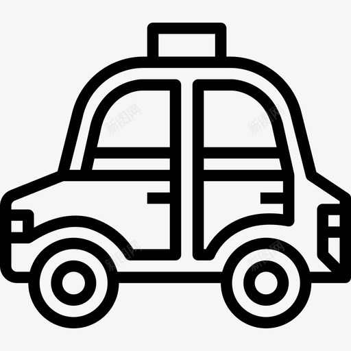 出租车城市元素27直线型图标svg_新图网 https://ixintu.com 出租车 城市元素27 直线型