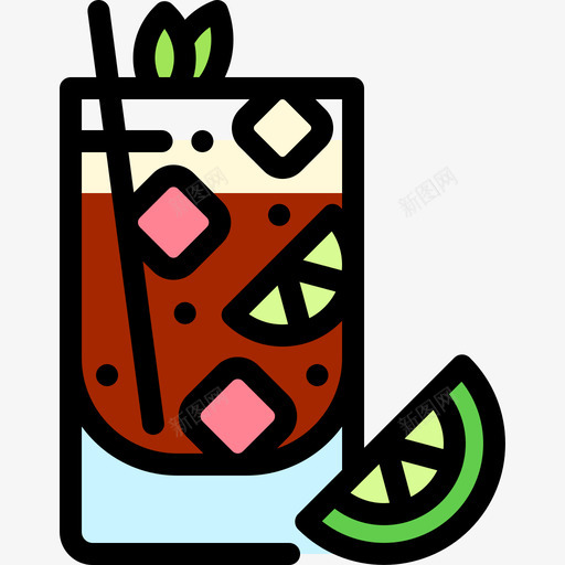 自由古巴鸡尾酒8线性颜色图标svg_新图网 https://ixintu.com 线性颜色 自由古巴 鸡尾酒8