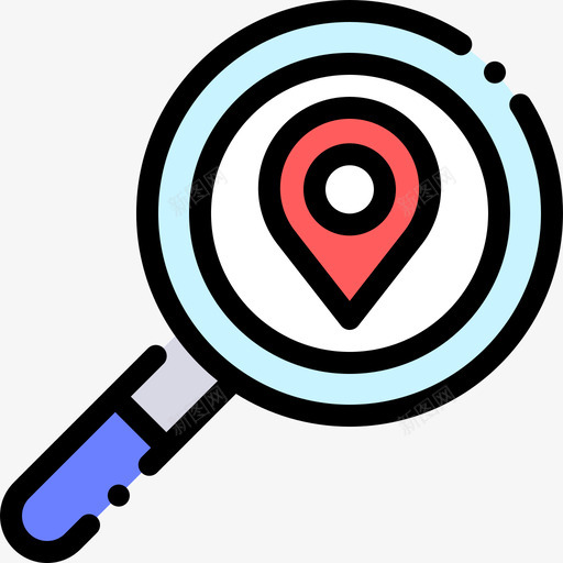 搜索导航和地图7线性颜色图标svg_新图网 https://ixintu.com 导航和地图7 搜索 线性颜色