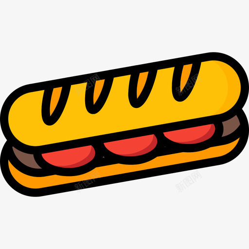 三明治食品和饮料19线性颜色图标svg_新图网 https://ixintu.com 三明治 线性颜色 食品和饮料19