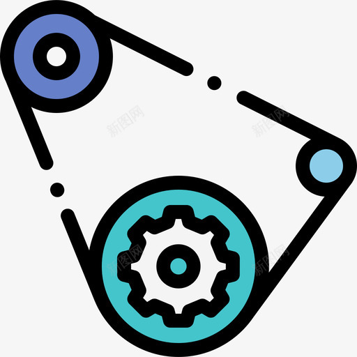 皮带汽车发动机14线颜色图标svg_新图网 https://ixintu.com 汽车发动机14 皮带 线颜色