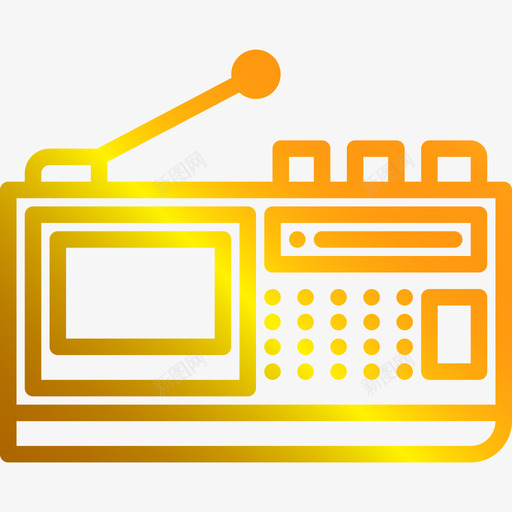 收音机复古小工具3线性渐变图标svg_新图网 https://ixintu.com 复古小工具3 收音机 线性渐变