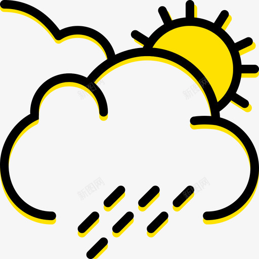 下雨天气70黄色图标svg_新图网 https://ixintu.com 下雨 天气70 黄色